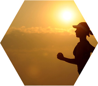 photo - closeup of a woman going for a run